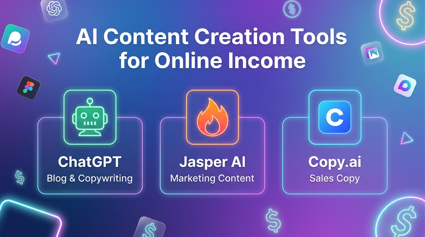 AI Content Creation Tools: ChatGPT, Jasper AI, Copy.ai for online income