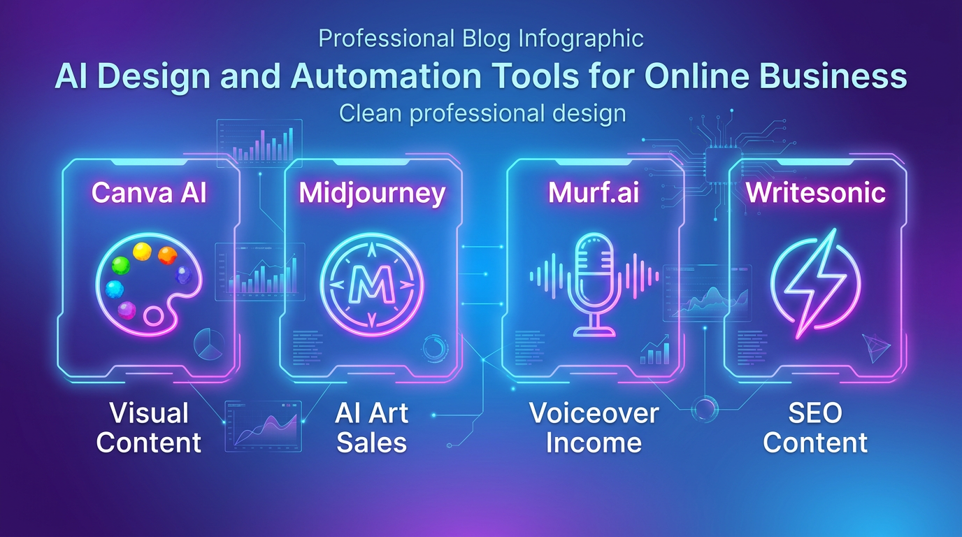 AI Design and Automation Tools: Canva AI, Midjourney, Murf.ai, Writesonic