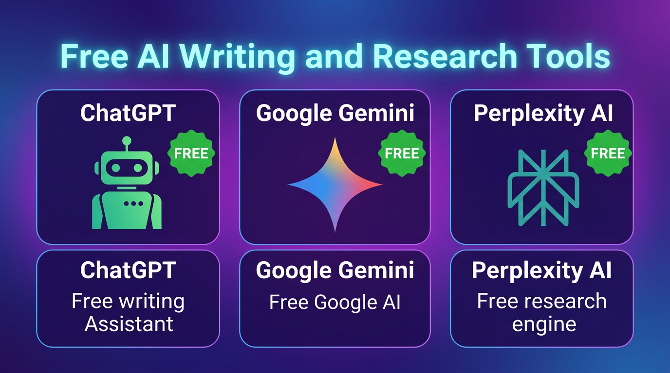 Free AI Writing and Research Tools: ChatGPT, Google Gemini, Perplexity AI