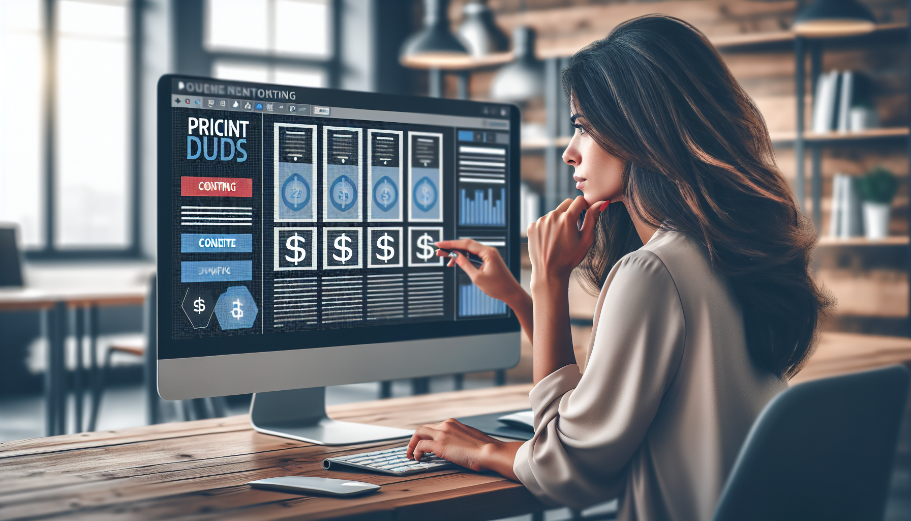 freelancer reviewing content tool pricing page