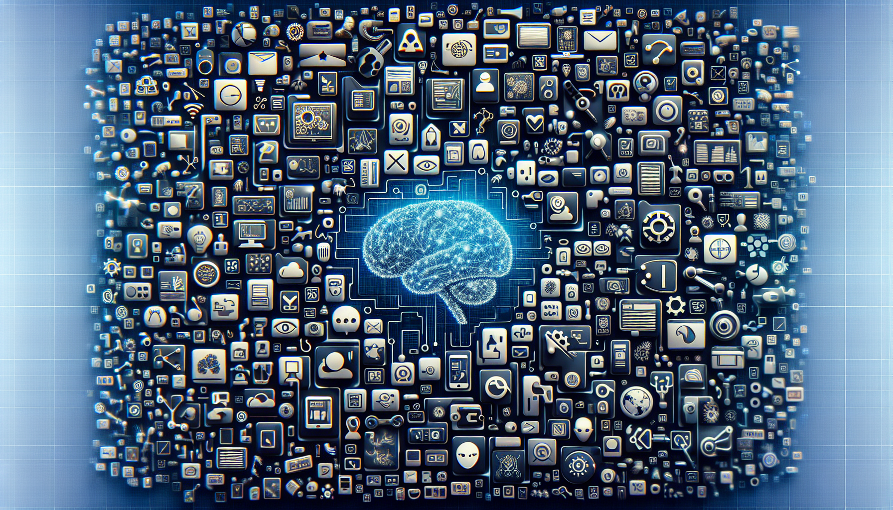cluttered desktop ai tool icons