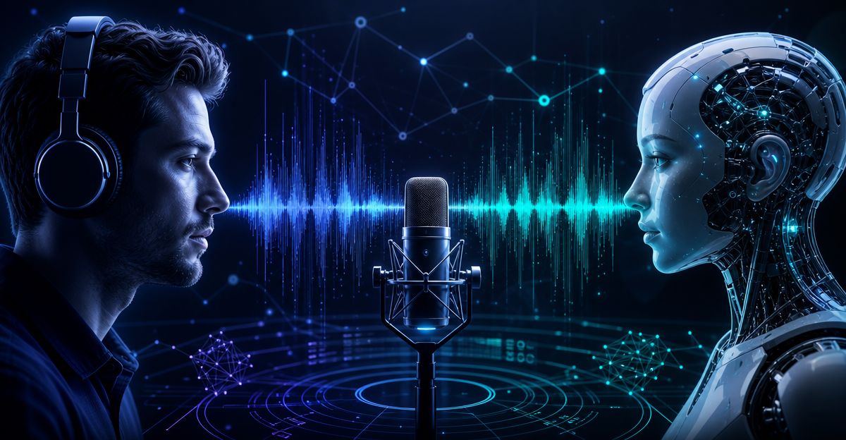  podcast waveform human vs artificial