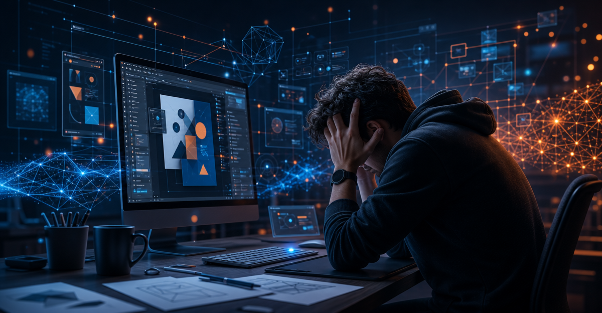 designer frustrated with design software