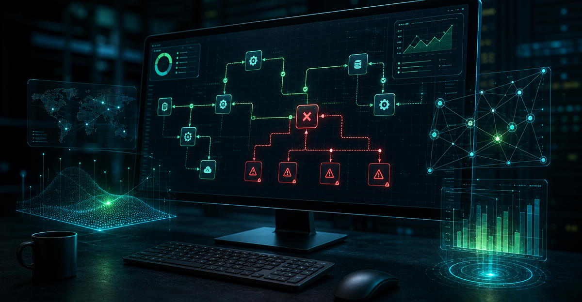 failed automation workflow computer screen