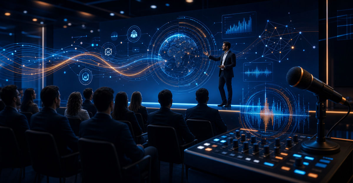 corporate training presentation audio setup