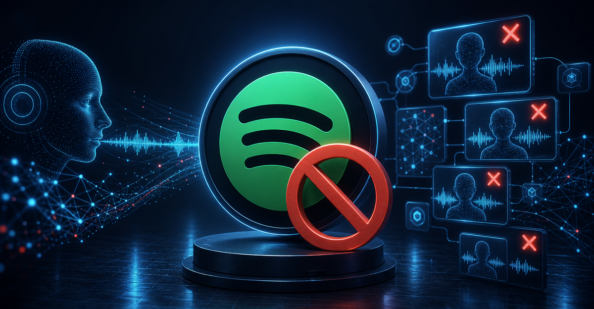 spotify banning ai voice content
