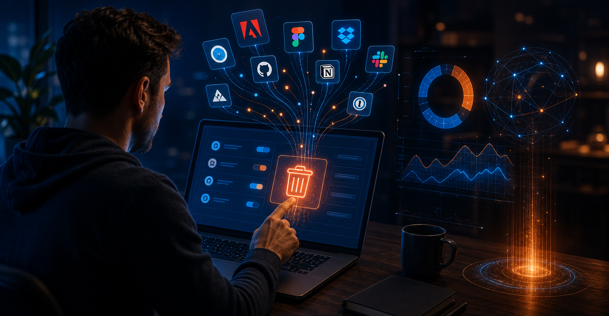 freelancer deleting software subscriptions laptop