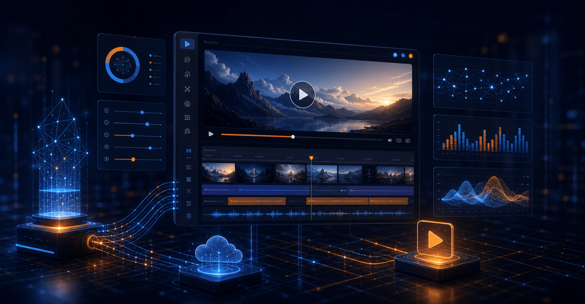 clean minimal video tool dashboard