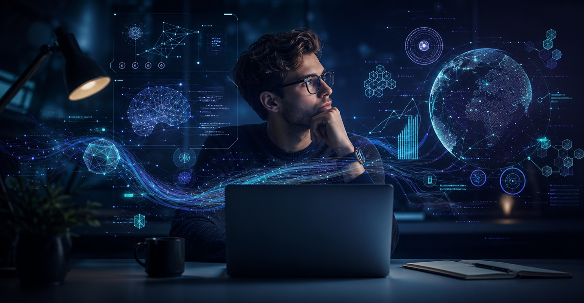 writer thinking beyond laptop screen