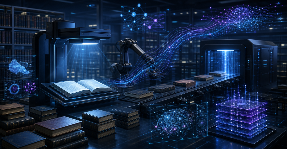 AI training data books digitization facility