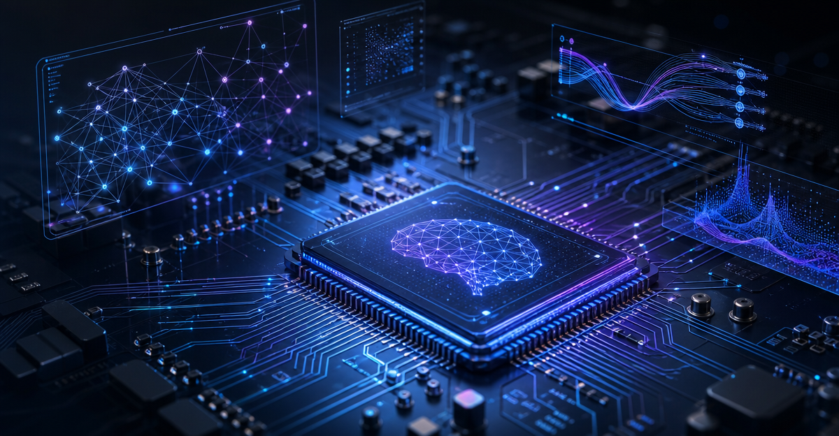 AI chip circuit board closeup