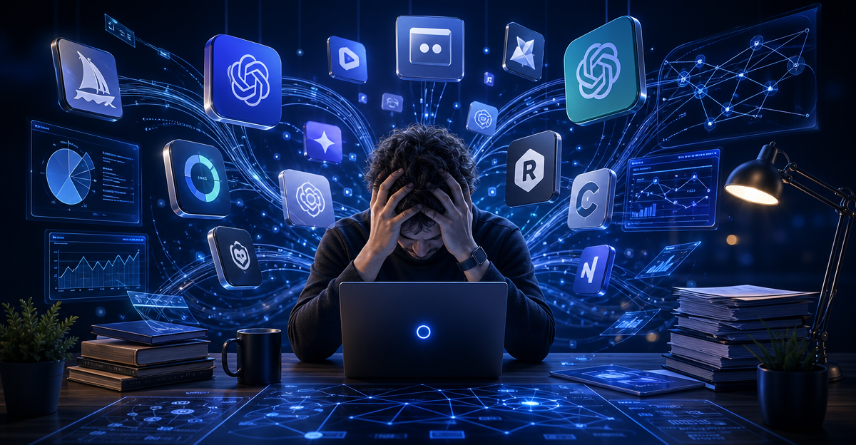 creator overwhelmed by AI tool subscriptions