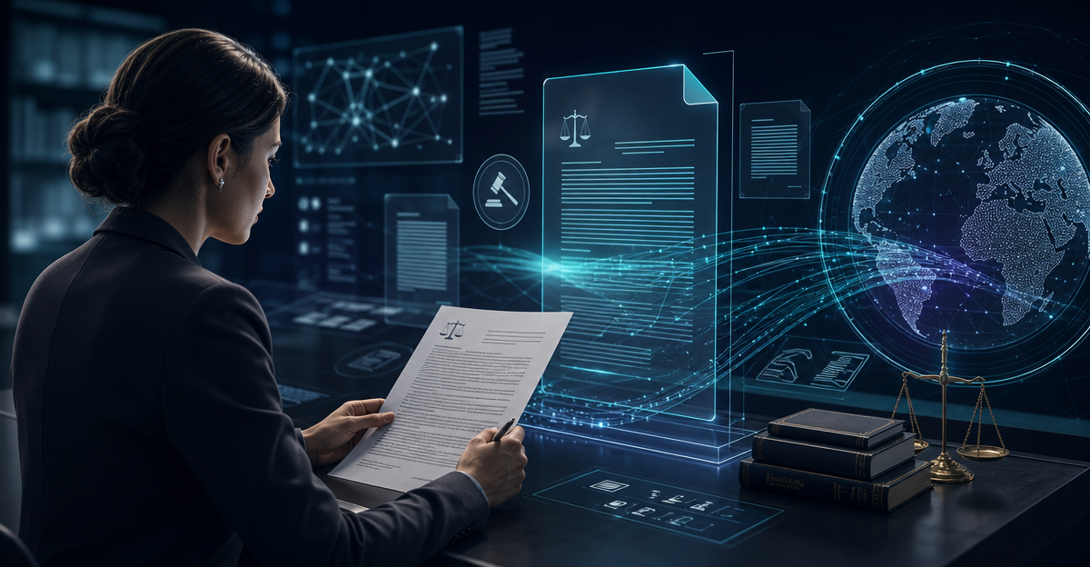 translator reviewing specialized legal document