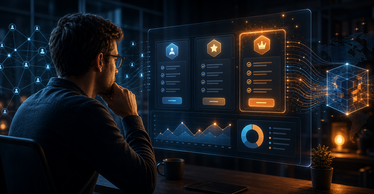creator reviewing subscription dashboard decision